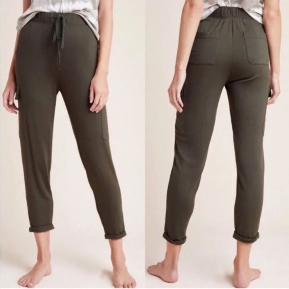 Saturday Sunday by ANTHROPOLOGIE SUNSMOCKED Cargo Joggers Green Size S 6 pockets